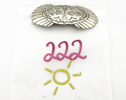 Navajo Hair Clip Barrette .925 Silver Hand Stamped Artist Signed C Montoya C80s