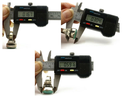 Navajo Ring .925 Silver Kingman Turquoise Artist Signed Apache C.80's