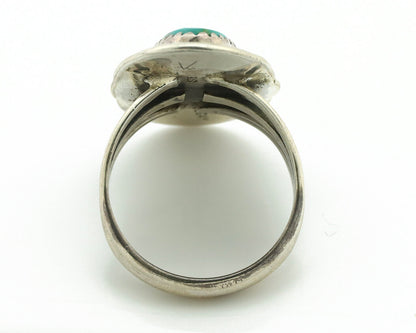 Navajo Ring 925 Silver Southwest Blue Turquoise Artist Signed Begay C.80's