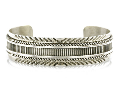 Women's Navajo Bracelet .925 Silver Handmade Cuff Signed L. James C.1980's