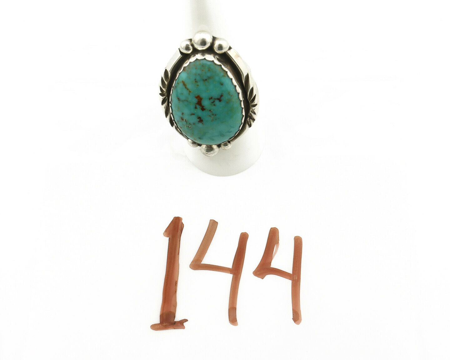 Navajo Ring .925 Silver Turquoise Mountain Native American Artist C.80's