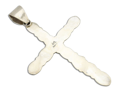 Navajo Cross Necklace 925 Silver Turquoise Artist Signed James Mason C.80's