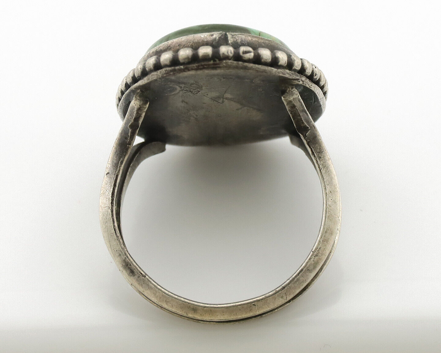 Navajo Ring .925 Silver Natural Turquoise Handmade Native American Artist C.80s