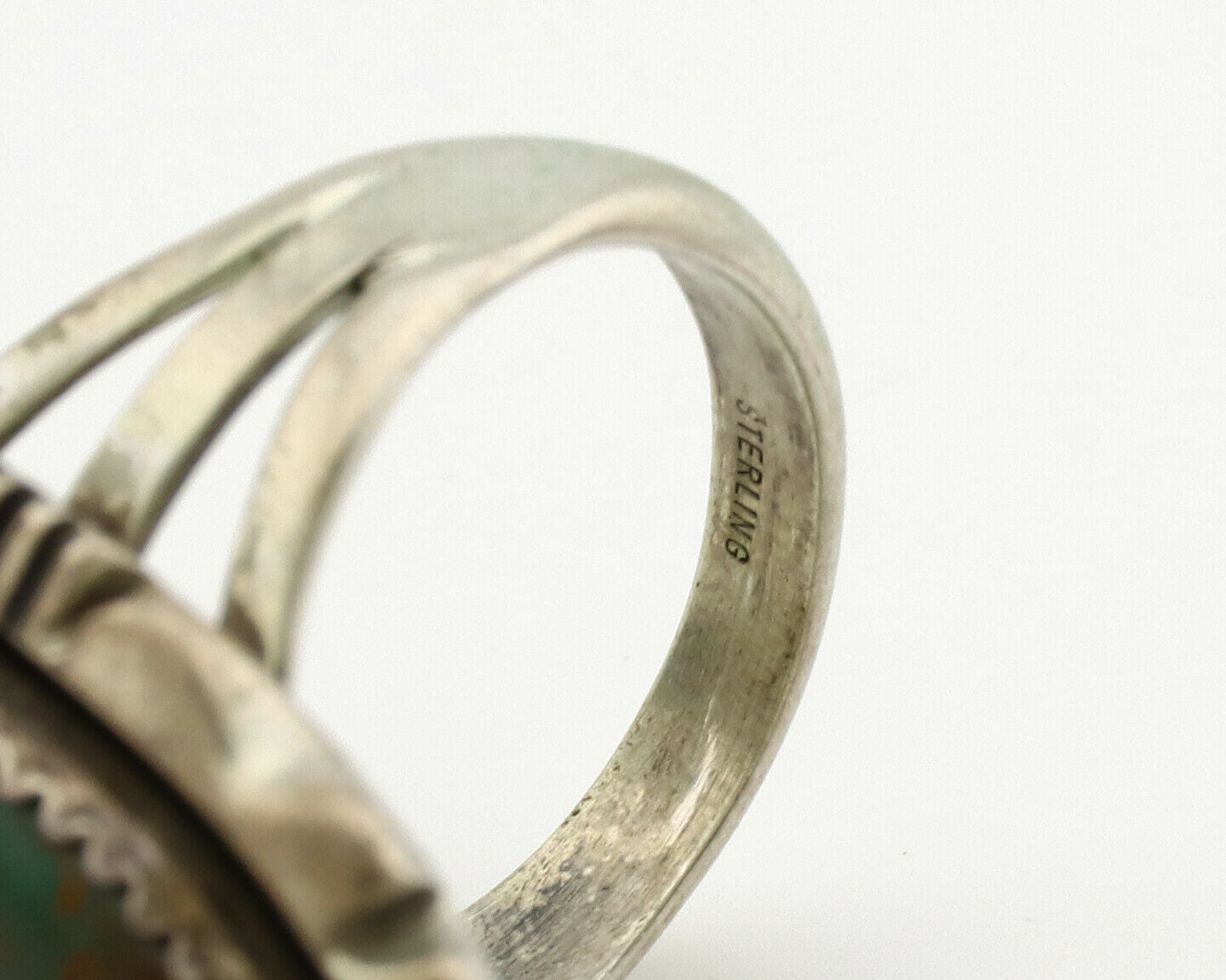 Navajo Ring .925 Silver Royston Turquoise Artist Signed M Begay C.1980's