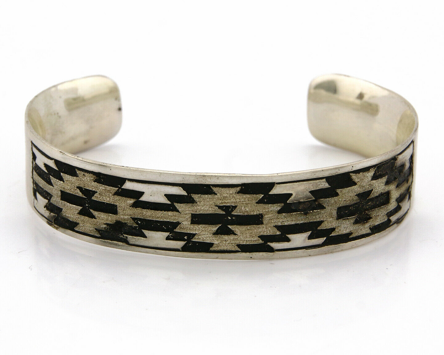 Navajo Bracelet .925 Silver Hand Stamped Artist Signed Kachina C.80's