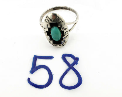 Navajo Ring .925 Silver Sleeping Beauty Turquoise Artist Signed P C80s