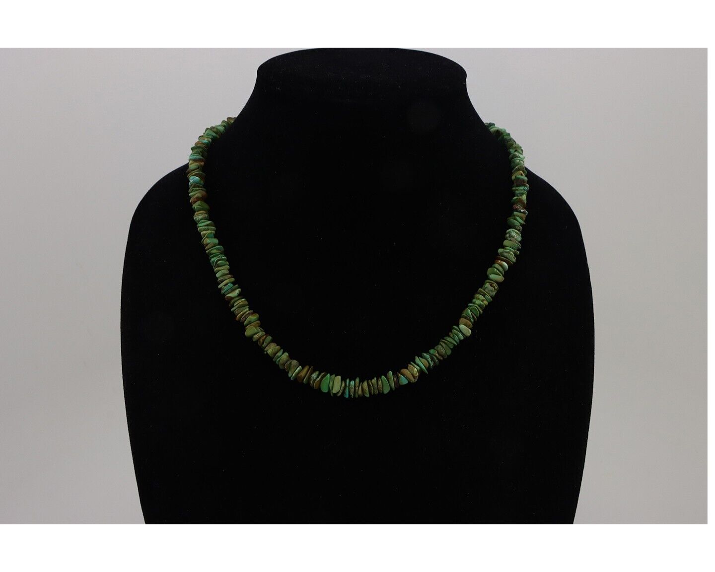 Navajo Necklace 925 Silver Natural Manassas Turquoise Native Artist C.80's