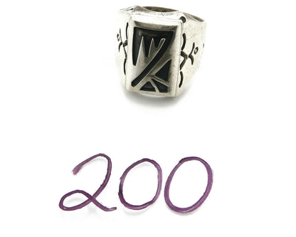 Navajo Overlay Ring .925 Handmade Native American C.80's