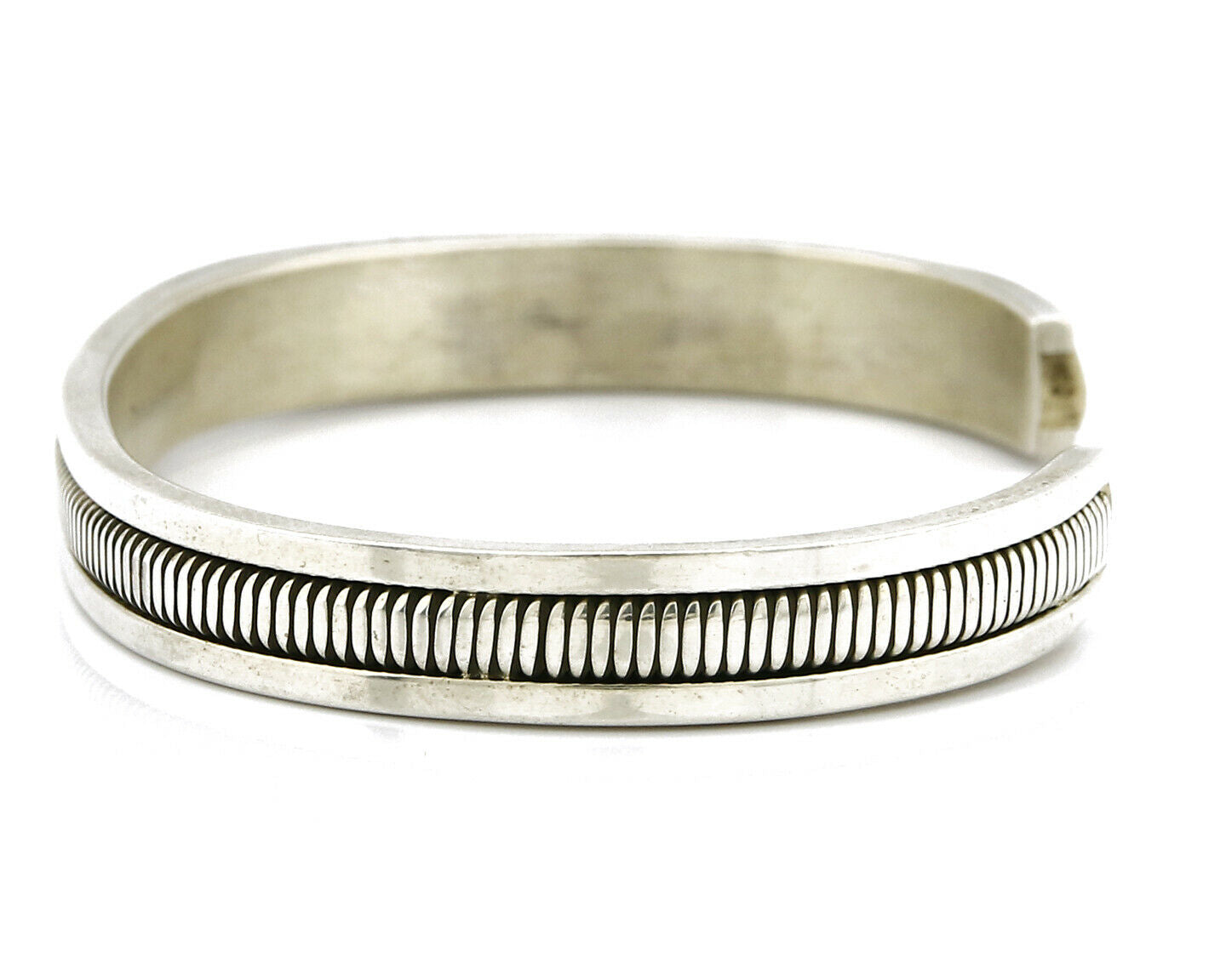 Women's Navajo Bracelet .925 Silver Handmade Cuff Signed TAHE C.1980's