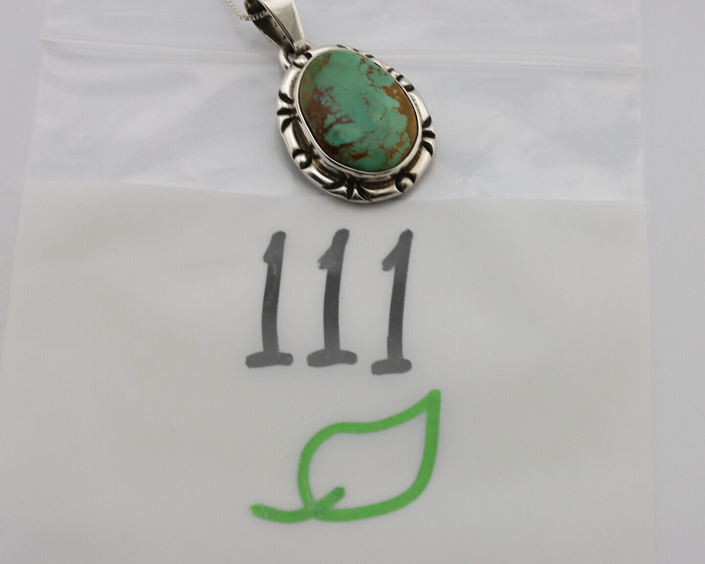 Navajo Necklace 925 Silver Kingman Turquoise Artist Signed Gecko C.80's