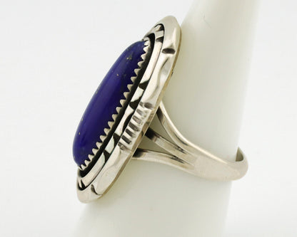 Navajo Ring 925 Silver Natural Lapis Lazuli Artist Signed William Denetdale C80s