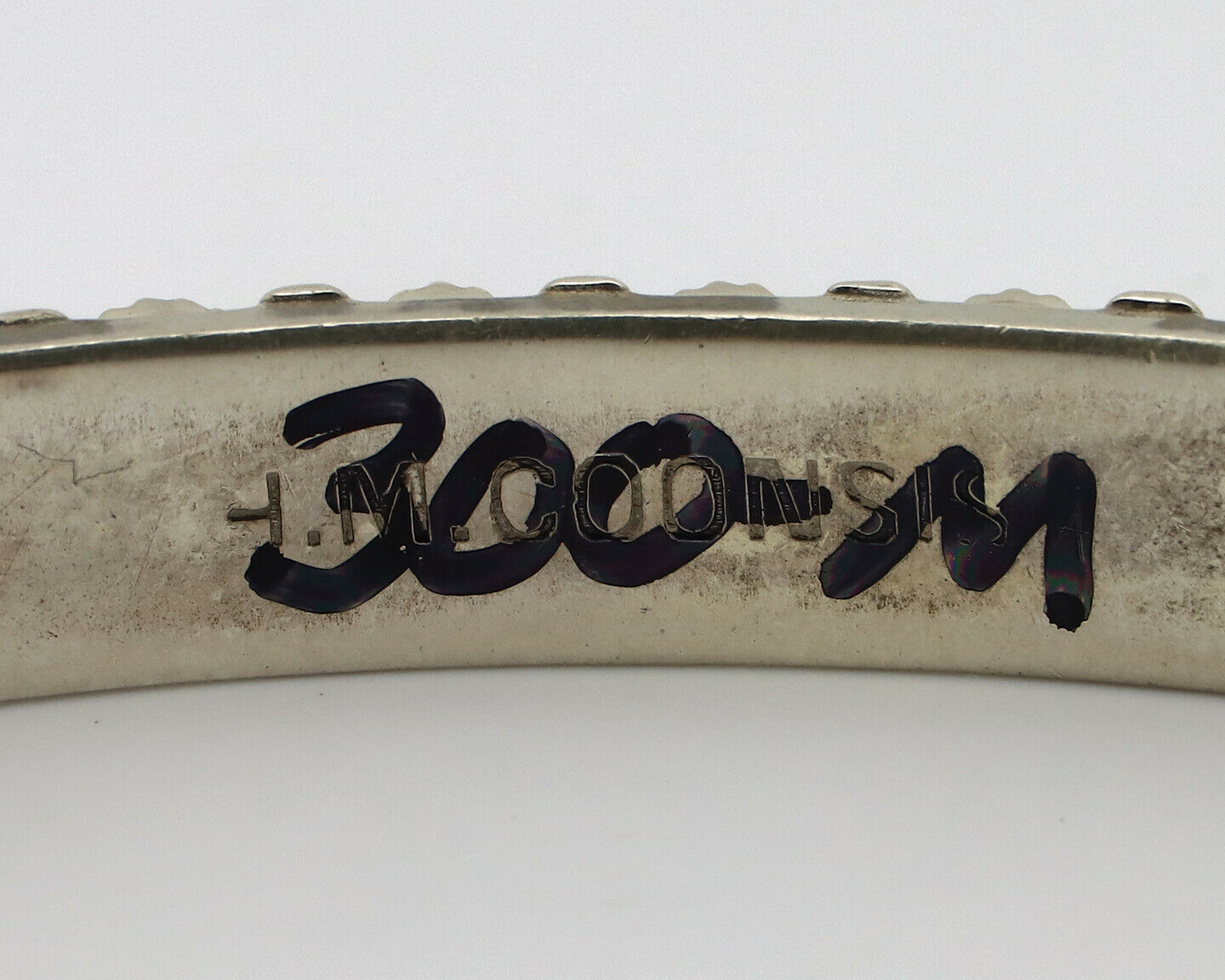 Zuni Bracelet .925 Silver Natural Pink Mussel H. M. Coonsis C.90's