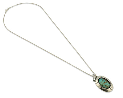 Navajo Pendant .925 Silver Kingman Turquoise Native American C.80's