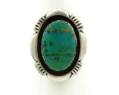 Navajo Ring .925 Silver Kingman Turquoise Artist Signed M Nez C80s