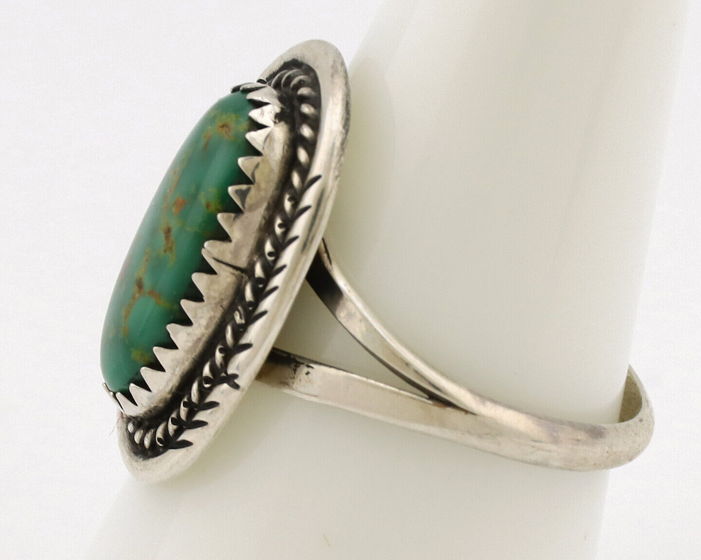 Navajo Ring .925 Silver Turquoise Mountain Native American Artist C.1980's