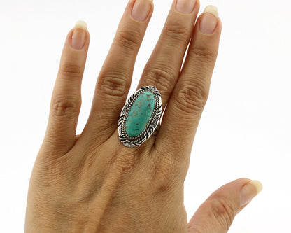 Navajo Ring .925 Silver Arizona Turquoise Artist Native American C.80's