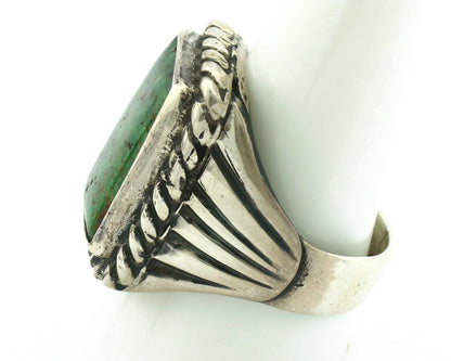 Navajo Ring .925 Silver Cripple Creek Turquoise Artist Signed Montoya C.80's