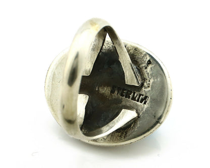 Navajo Ring .925 Silver Blue Turquoise Handmade Native American Artist C80s