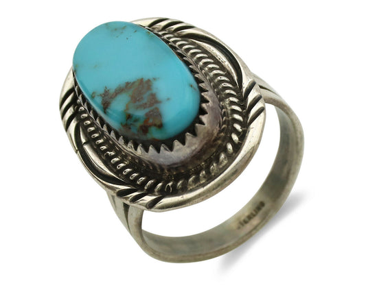 Navajo Ring .925 Silver Blue Native American Artist C.1980's