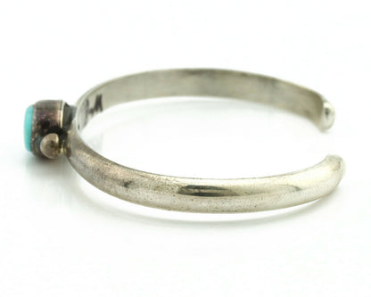 Navajo Bracelet .925 Silver Blue Turquoise Native American Artist C.80's