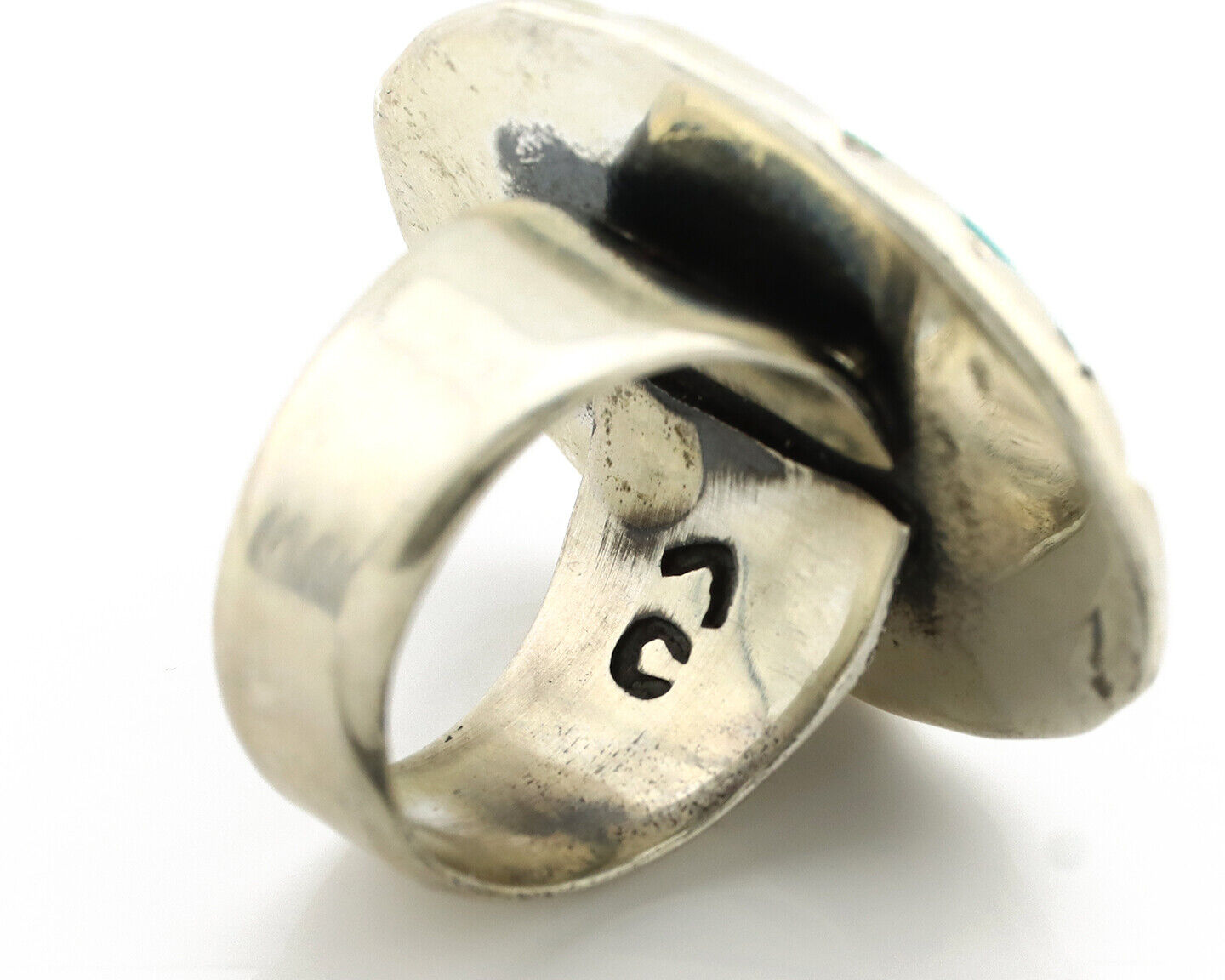Navajo Ring 925 Silver Turquoise Mountain Artist Signed C Montoya C.80's