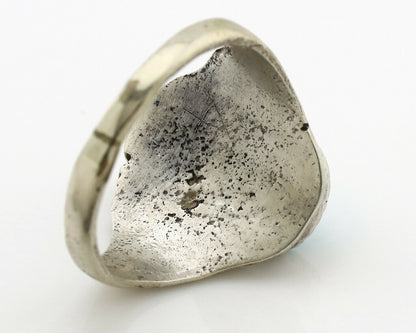 Navajo Ring .925 Silver Sleeping Beauty Turquoise Native Artist C.1980's