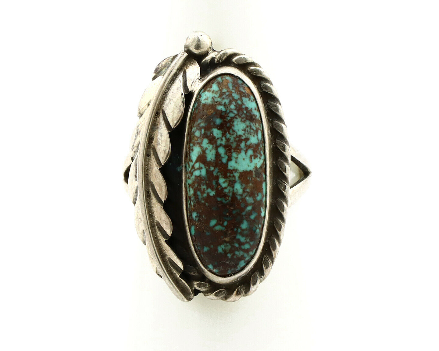 Navajo Ring .925 Silver Arizona Turquoise Signed Apache Manufacturing C80s