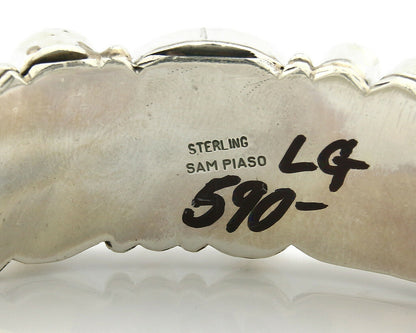 Navajo Bracelet .925 Silver Natural Gemstones Artist Sam Piazo C.80's