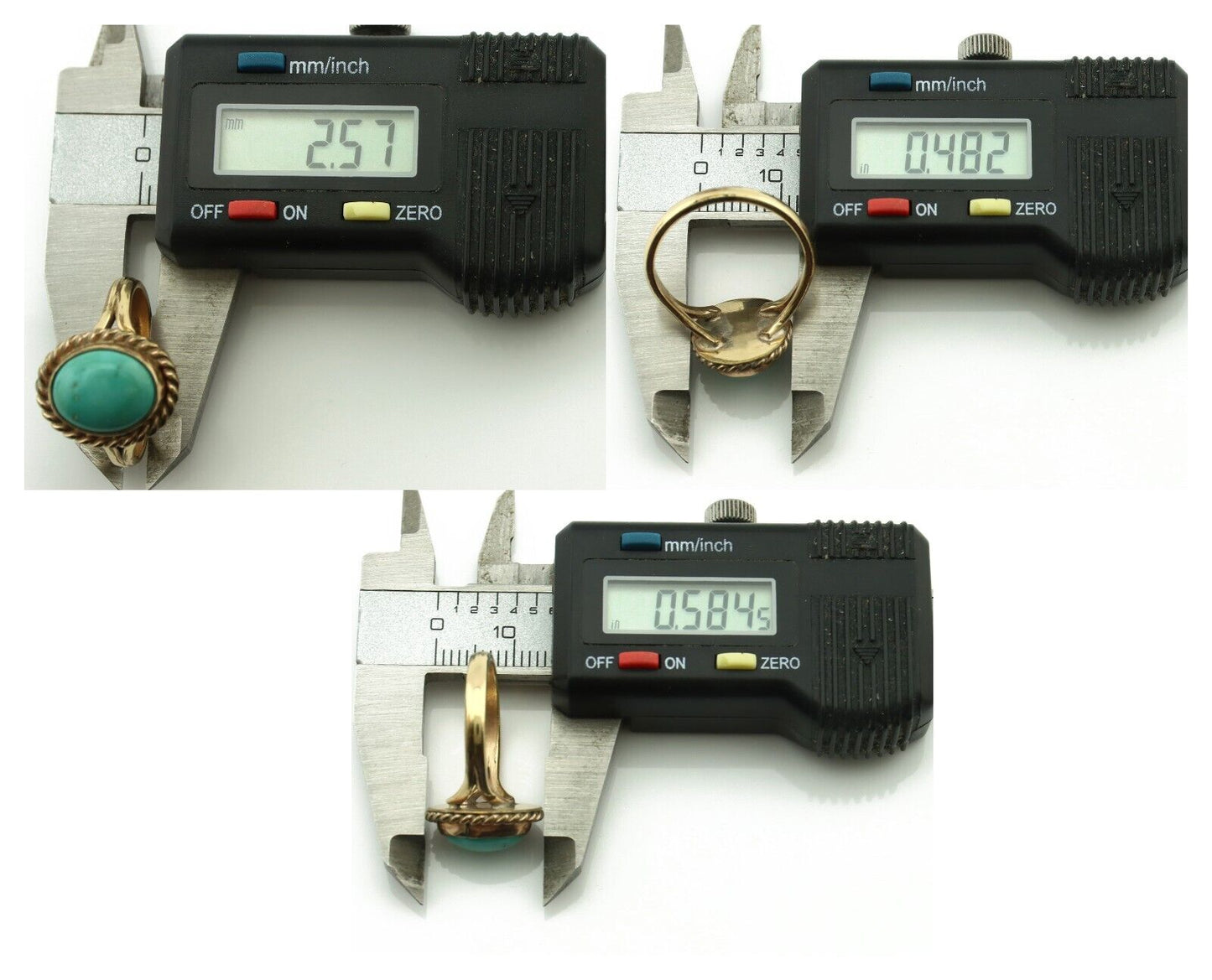 Navajo Ring .925 Silver Royston Turquoise Native American Artist C.80's