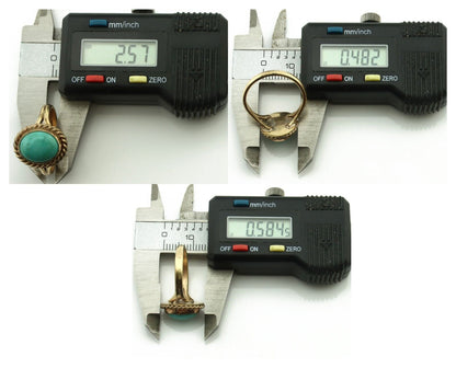 Navajo Ring .925 Silver Royston Turquoise Native American Artist C.80's