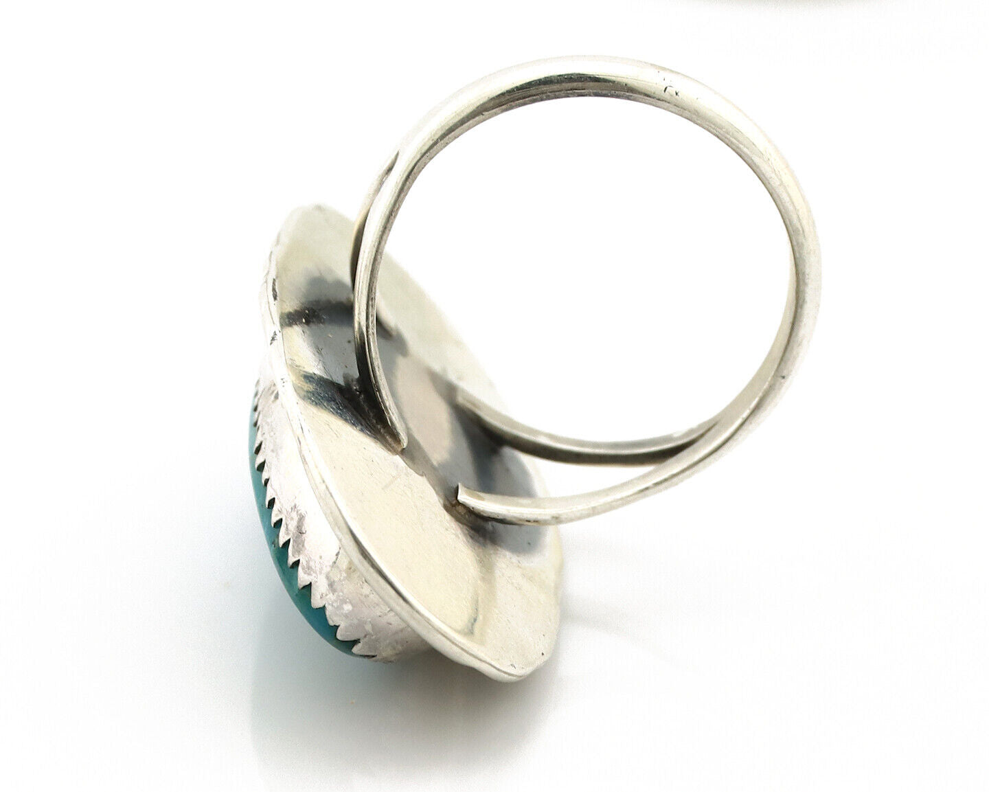 Navajo Ring 925 Silver Natural Blue Turquoise Native American Artist C.1980's