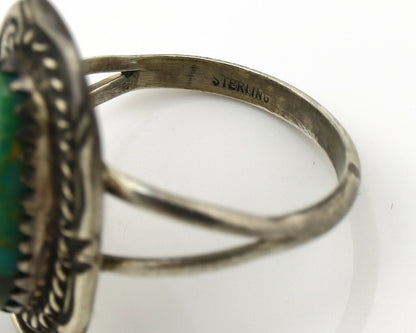 Navajo Ring .925 Silver Royston Turquoise Native American Artist C.1980's