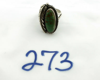 Navajo Ring .925 Silver Manassas Turquoise Signed Artist Apache C.80's