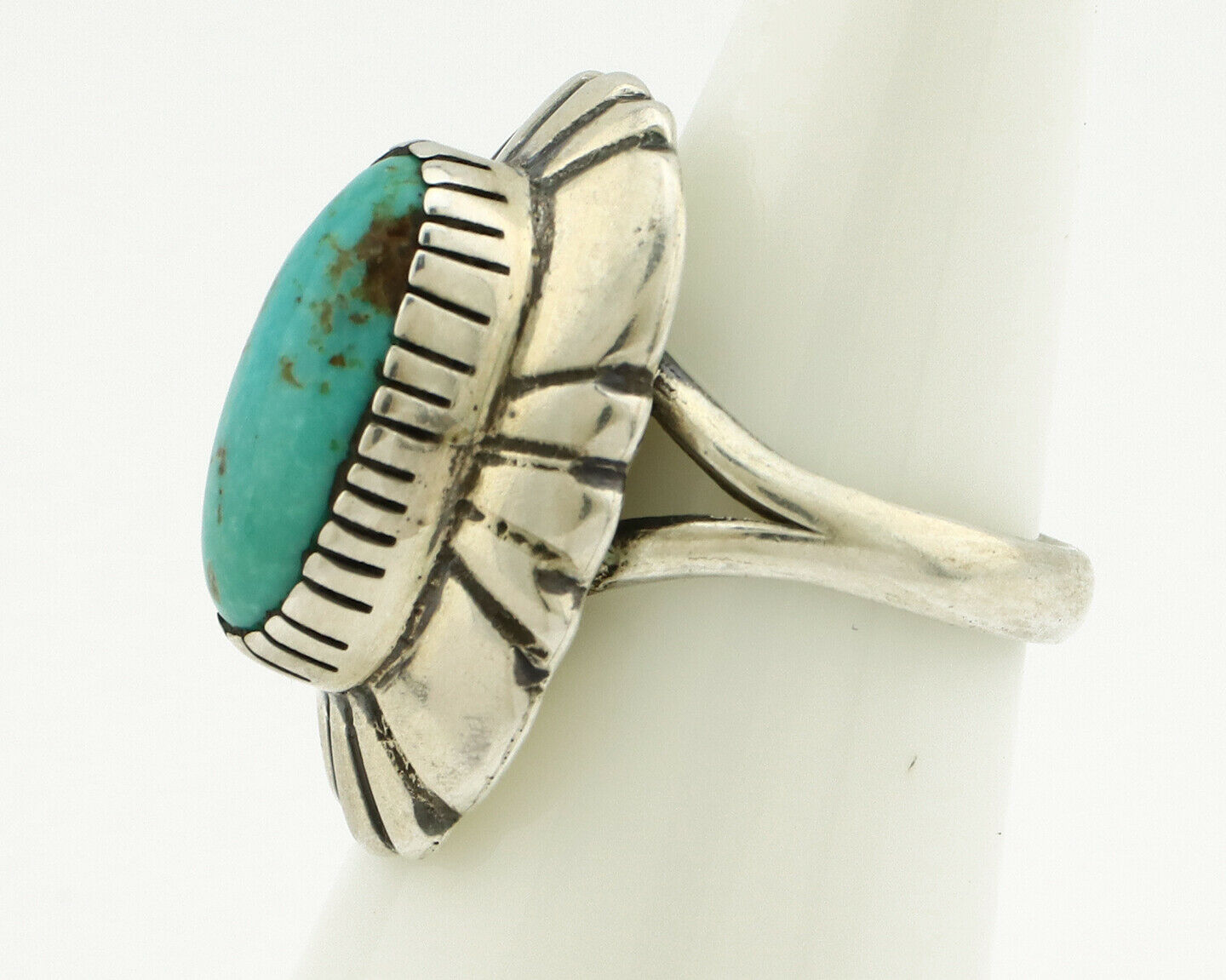 Navajo Ring .925 Silver Arizona Turquoise Signed M Montoya C.80's