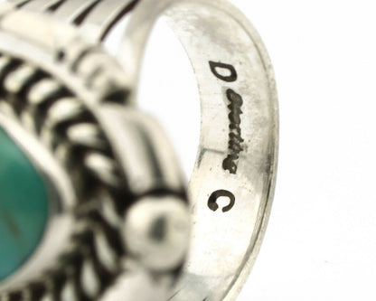 Navajo Ring .925 Silver Royston Turquoise Signed Artist DC C.80's