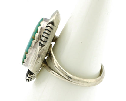 Navajo Ring .925 Silver Kingman Turquoise Artist Signed M Nez C80s
