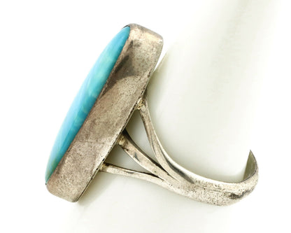 Navajo Ring .925 Silver Arizona Turquoise Native American Artist C80s