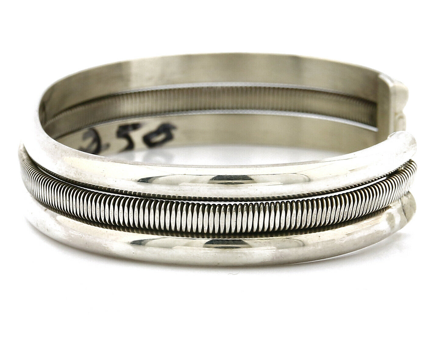 Women's Navajo Bracelet .925 Silver Handmade Cuff Signed TAHE C.1980's