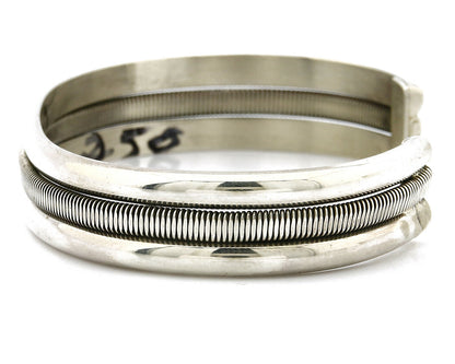 Women's Navajo Bracelet .925 Silver Handmade Cuff Signed TAHE C.1980's