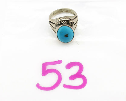 Navajo Ring .925 Silver Blue Turquoise Artist Signed Apache Manufacturing C.80's