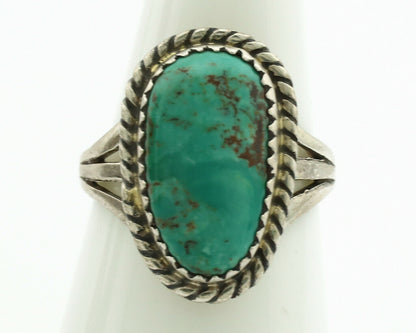 Navajo Ring .925 Silver Kingman Turquoise Native American Artist C.1980's
