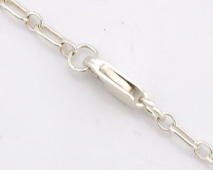Navajo Necklace 925 Silver Natural Green Turquoise Native Artist Signed C.80's