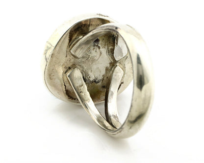 Navajo Shield Ring .925 Silver Blue Turquoise Native American Artist C.80's