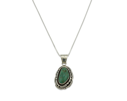 Navajo Pendant .925 Silver Aqua Turquoise Artist Signed FT C.80's