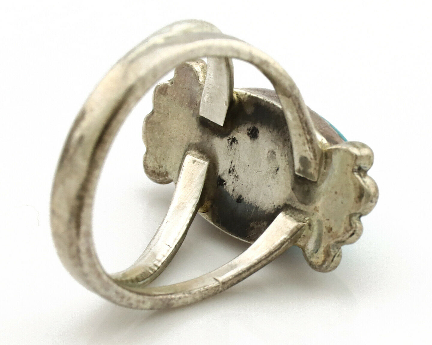 Navajo Ring .925 Silver Nevada Turquoise Artist Native American C.1980's