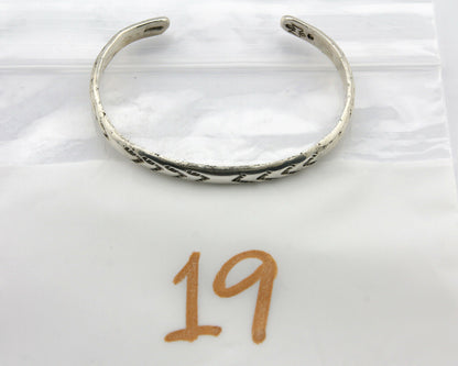 Navajo Bracelet .925 Silver Hand Stamped Arrow Head Signed Montoya C.80's
