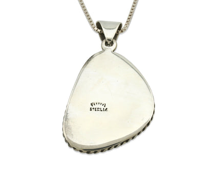 Navajo Handmade Pendant Necklace .925 Silver Artist Signed Sunrise C.80's