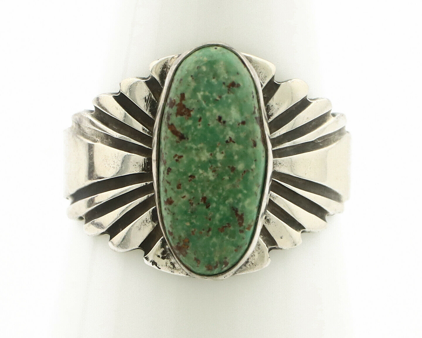 Navajo Ring .925 Silver Blue Green Arizona Turquoise Artist Signed Apache C.80's
