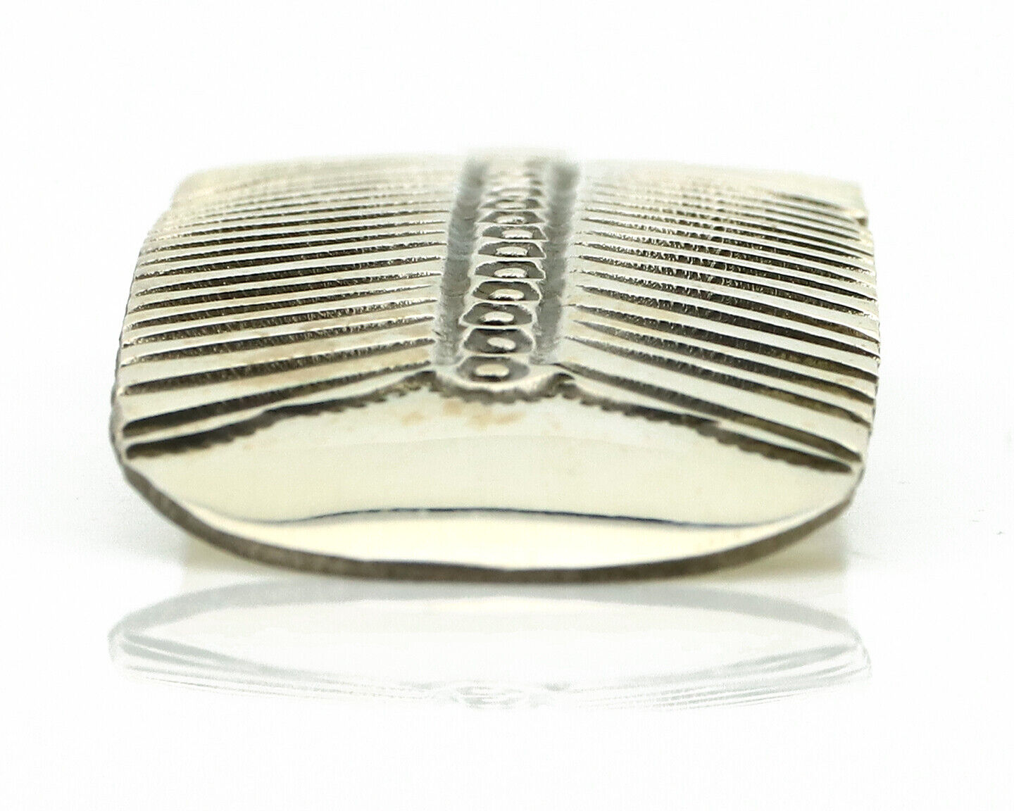 Navajo Hair Clip Barrette 925 Silver Hand Stamped Native Artist Signed BD C.80's