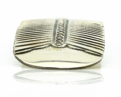 Navajo Hair Clip Barrette 925 Silver Hand Stamped Native Artist Signed BD C.80's